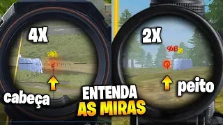 POR QUE YOUTUBERS USAM MIRA 2X?? TUDO SOBRE AS MIRAS DO FREE FIRE