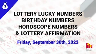 September 30th 2022 - Lottery Lucky Numbers, Birthday Numbers, Horoscope Numbers