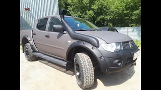 Обновили Mitsubishi L200, покраска LineX, лебедка, шноркель. LineX coating, winch, snorkel