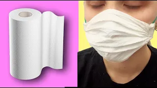 How to make disposable face mask from paper towel in just 5 minutes | Paper Tricks