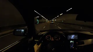 POV driving BMW e60 530i | Night ride BMW World to Maximilianstraße