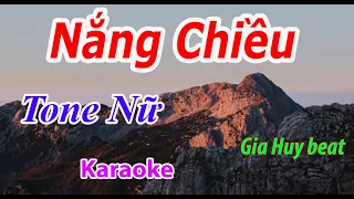 Nắng Chiều - Karaoke - Tone Nữ - Nhạc Sống - gia huy beat