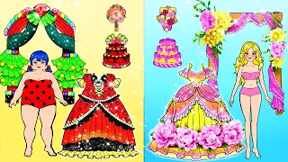 Fat Bride Vs Thin Bride Dress Up - Wedding Contest - Barbie Story & Crafts