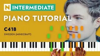 C418 - Sweden | PIANO TUTORIAL | INTERMEDIATE