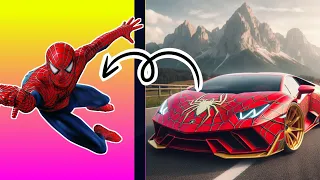 Avengers but Lamborghini car🔥|| All Characters (Marvel & DC)2024 #avengers #superhero