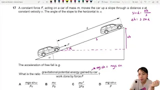 MJ21 P12 Q17 Ratio of GPE over Work Done | May/June 2021 | CAIE A level 9702 Physics