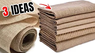 3 IDEAS INCREÍBLES utilizando TELA de YUTE y TELA de SACO