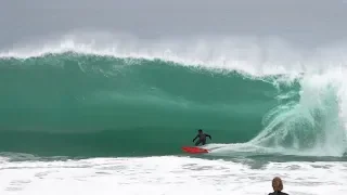 Pro surfers charge INSANE shorebreak at WEDGE - March 2020