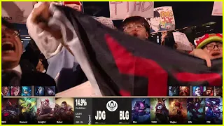 Crowd and casters go crazy after BLG instalock Vayne in MSI finals