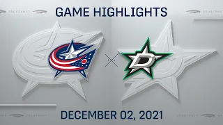 NHL Highlights | Blue Jackets vs. Stars - Dec 2, 2021