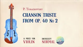 🎹 P. Tchaikovsky - Chanson Triste [Piano Accompaniment] [Playback for Violin]🎹