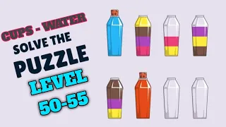 cups water sort puzzle / Water sort puzzle / Ball sort  From Level 50 - 55