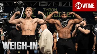 Jake Paul vs Tyron Woodley - Official Weigh In [FINAL FACE OFF]