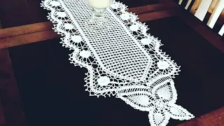 Crochet Pineapple Butterfly Runner part 3/7