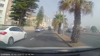 Driving around Table Mountain in Cape Town, South Africa