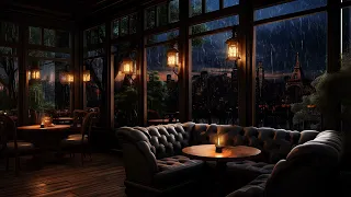 Night Jazz Cafe ☕ Smooth Jazz with Rain Sounds Vol.14