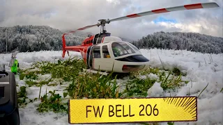 Flywing BELL 206 RC Helicopter - Flying in a Windy Winter Conditions