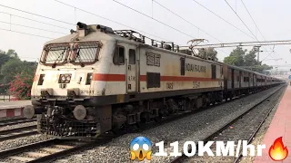 Train Cross Railway Station In Full Speed Of 110kmhr | Indian Railways | Electric Locomotive