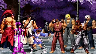 [KOF Mugen] Memorial | Samurai Shodown vs Ken & Ryu Team [ 4vs4 ]