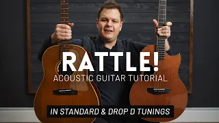 RATTLE! - Elevation Worship - Tutorial // Acoustic guitar // Standard and Drop D Tuning