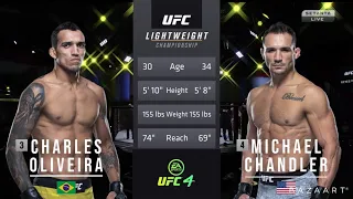 CHARLES OLIVEIRA VS MICHAEL CHANDLER FULL FIGHT UFC 262