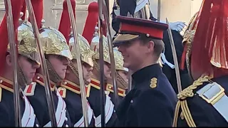 Life Guard Captain SMILES at the King's Guard during the 4 o'clock Inspection at Horse Guards.