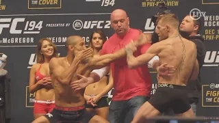 Aldo provoca Mcgregor em última encarada/ Aldo vs. McGregor last staredown before UFC 194