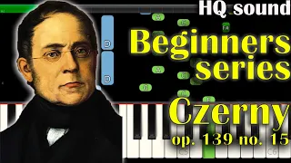 Beginners series (15 of 100) | Czerny - Etude op. 139 no. 15 | FREE Midi | Piano tutorial