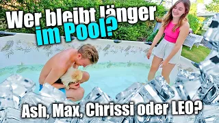 Wer bleibt länger im Pool? Leo, Ash, Max oder Chrissi? 🥶 TipTapTube
