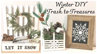 WINTER FARMHOUSE TRASH TO TREASURE IDEAS | FARMHOUSE TRASH TO TREASURE DIY | 3 EASY FARMHOUSE DIYS