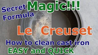 QUICK CLEANING IRON CAST Le Creuset Enamel Pots or Pans - DIY