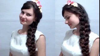 Объемная коса. Плетение. Прическа на средние и длинные волосы. Hairstyles VOLUME SPIT