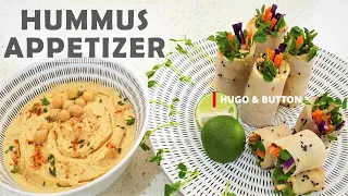 Oil-Free Hummus + Daikon Rolls Appetizer - Best For Weight Loss!