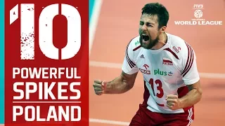 TOP 10 The Most Powerful Volleyball Spikes | Poland | FIVB Volleyball World League 2017