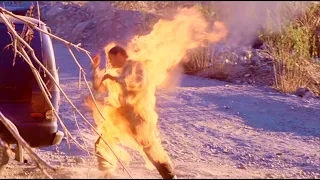 Stuntman Bob Ivy - The Burning Man in "Samurai Cop" (1991)