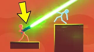 ЛАЗЕР ПРОТИВ МАЛЕНЬКИХ ЧЕЛОВЕЧКОВ В STICK FIGHT THE GAME! УГАР С ДРУЗЬЯМИ В СТИК ФАЙТ