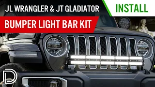 How to Install 2018 Jeep JL Wrangler and 2020 JT Gladiator Bumper Light Bar Kit | Diode Dynamics