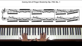 Czerny Art of Finger Dexterity Op. 740, No. 1 Piano Tutorial