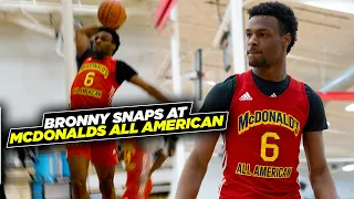 Bronny James Goes Off At McDonalds All-American Practice In Front of NBA Scouts!