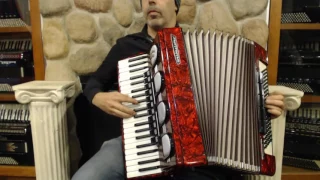 2364 - Red Weltmeister Stella Piano Accordion LMMH  41 120 $1199