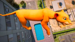 GTA 5 Crazy Ragdolls NALA the lion king 4k (GTA 5 Euphoria Physics Funny Moments Jumps & Fails)