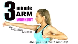3 MINUTE ARM TONING WORKOUT - No Weights need and you will feel it working START NOW