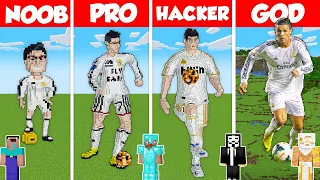 CRISTIANO RONALDO STATUE BUILD CHALLENGE Minecraft Battle: NOOB vs PRO vs HACKER vs GOD / Animation