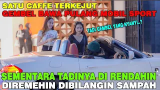 Satu Caffee Terkejut, Gembel Nyanyi pulang bawa mobil sport