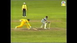 Classic Bill and Tony! Lawry and Greig argue over Allan Border run out decision Aust vs WI SCG 1988