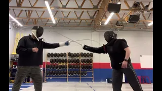 Epee de combat parry sixte and parry 4