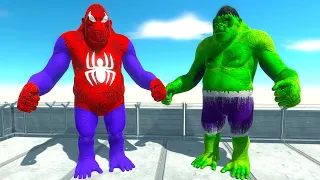 SPIDERMAN GORO vs HULK GORO DEATH RUN - Animal Revolt Battle Simulator ARBS