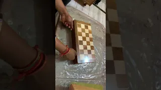 Unboxing wooden chess board