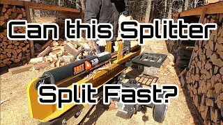 How to split wood fast with the County Line 25 Ton log splitter....