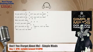 🎙 Don't You (Forget About Me) - Simple Minds Vocal Backing Track with chords and lyrics